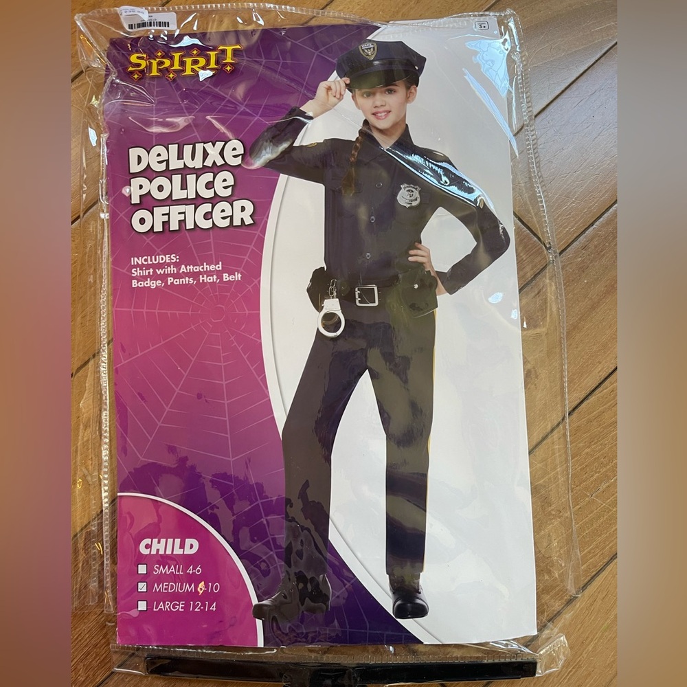 Girls Deluxe Police Officer Spirit of Halloween Size Medium Costume